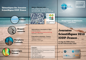 Thématiques des Journées Scientifiques IODP