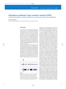 Génétique médicale: Copy number variants (CNV)