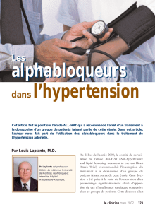 Les alphabloqueurs dans l`hypertension
