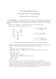 TD d`algorithmique avancée Corrigé du TD 9 : Tri topologique