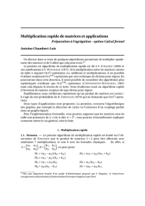 Multiplication rapide de matrices et applications - IMJ-PRG