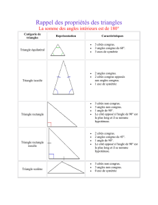 Rappel des propriétés des triangles