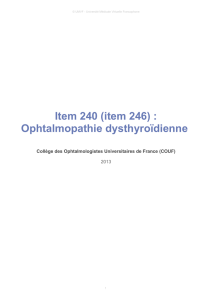 Item 240 (item 246) : Ophtalmopathie dysthyroïdienne