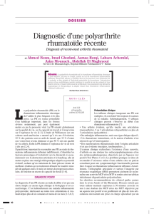 Diagnostic d`une polyarthrite rhumatoïde récente