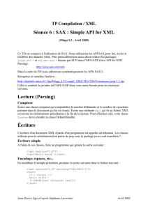 Séance 6 : SAX : Simple API for XML