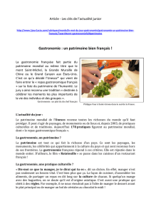 Gastronomie : un patrimoine bien français