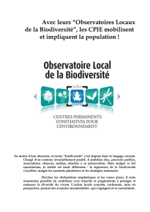 Avec leurs “Observatoires Locaux de la Biodiversité”, les CPIE