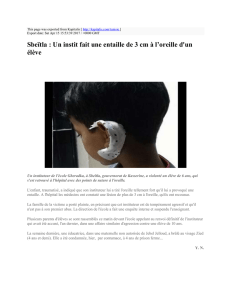 Sbeïtla : Un instit fait une entaille de 3 cm à l`oreille d`un