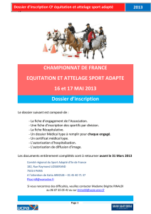 Dossier d`inscription - Fédération Française du Sport Adapté