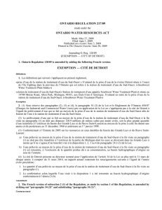 ONTARIO WATER RESOURCES ACT - O. Reg. 217/09