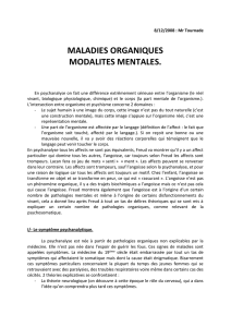 8/12/2008 : Mr Tournade MALADIES ORGANIQUES MODALITES