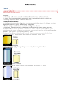 III-Classification chimique des minéraux