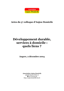 Le concept de développement durable - Anjou Domicile
