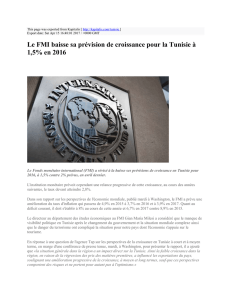 Le FMI baisse sa prévision de croissance pour la Tunisie