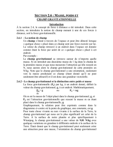 Section 2.6 : Masse, poids et champ gravitationnelle Introduction À