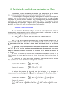 1.1 Du théorème des quantités de mouvement au théorème d`Euler
