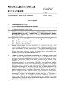 G/SPS/N/CAN/490 Page 1 Organisation Mondiale du Commerce G