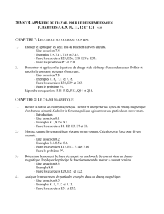 Chapitres 7, 8, 9, 10, 11 et 12 (Examen #2)