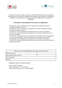 Annexe I : Modèle de formulaire de demande d`agrément d`une