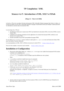 Séances 4 et 5 : Introduction à XML, XSLT et XPath
