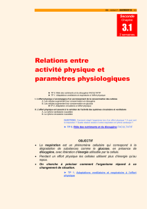 Relations entre activité physique et paramètres physiologiques