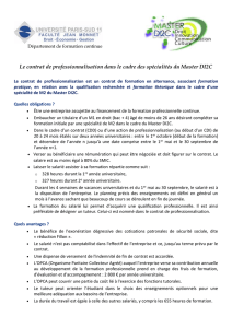 Contrat de professionnalisation - Master DI2C - Université Paris-Sud