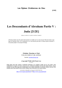 titleLes Descendants d`Abraham Partie V : Juda [212E]