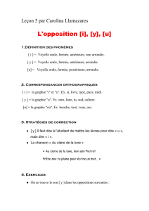 Leçon 5 L`opposition [i], [y], [u]