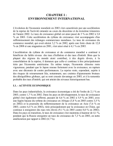 chapitre i : environnement international