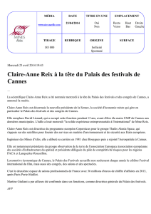 Claire Anne REIX à la tête du Palais des festivals de Cannes
