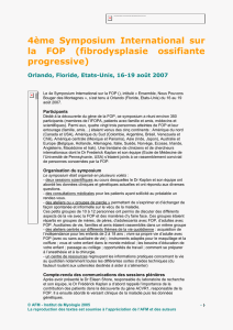 4ème Symposium International sur la FOP (fibrodysplasie ossifiante
