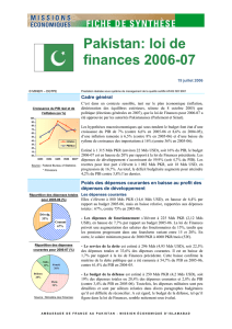 Pakistan: loi de finances 2006-07