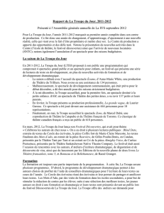 Rapport de La Troupe du Jour, 2011-2012
