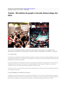 Tunisie : Révolution du peuple et baratin démocratique