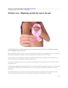 Octobre rose : Dépistage gratuit du cancer du sein : Kapitalis : http