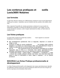 Les contenus pratiques et outils Lexis360® Notaires