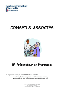 CONSEILS ASSOCIÉS BP Préparateur en Pharmacie Ce guide a