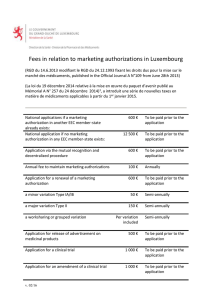 fees for marketing authorization applications in luxembourg