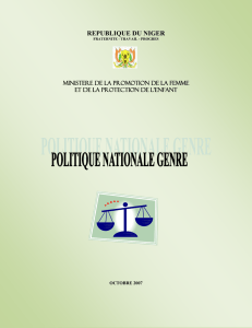 Politique Nationale Genre - Coopération Espagnole au Niger