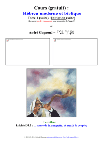 Cours (gratuit) d`hébreu moderne et biblique (Tome 1 (suite