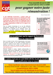Tract de la CGT métallurgie d`Ile de France