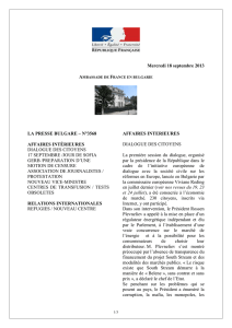 la presse bulgare – n°3568 - Ambassade de France en Bulgarie