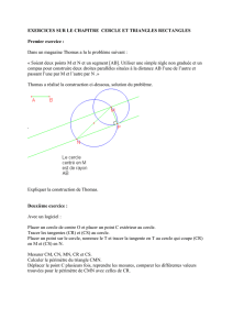 exercices sur le chapitre cercle et triangles rectangles