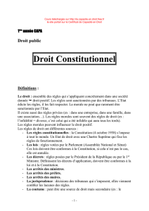 Droit constitutionnel - Capacité en Droit