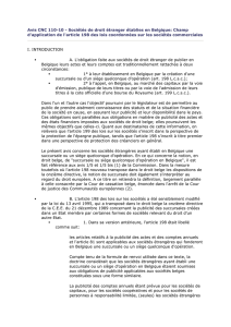 Avis CNC 110-10 - Sociétés de droit étranger établies en Belgique