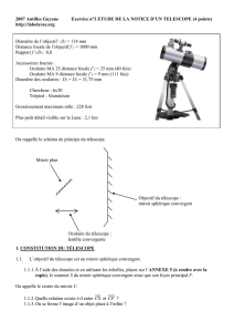 Exercice 3 étude de la notice d`un télescope 4 points