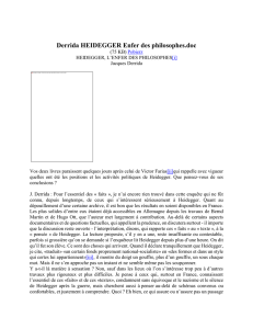 Derrida HEIDEGGER Enfer des philosophes
