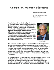 Amartya Sen, Prix Nobel d`Économie