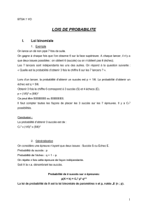 Lois de probabilités - C.F.A. Viticole de Beaune. Centre
