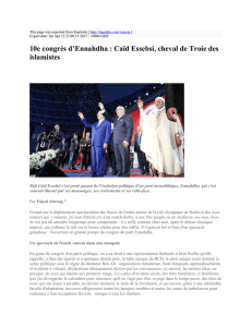 10e congrès d`Ennahdha : Caïd Essebsi, cheval de Troie